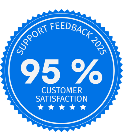 Customer Satisfaction 95 % Support Feedback 2025